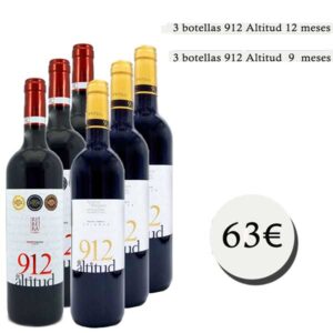 Lote 6 botellas 912 Altitud( 3 de 9 meses y 3 de crianza)