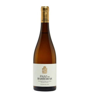 Botella de Pazo As Barreiras Albariño clásico, vino blanco D.O. Rías Baixas, fresco, aromático y perfecto para mariscos.